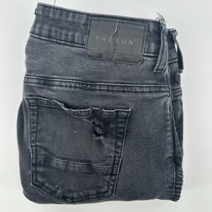 Pacsun Jeans Mens 30x30 Black Denim Stacked Skinny Distressed Active Stretch